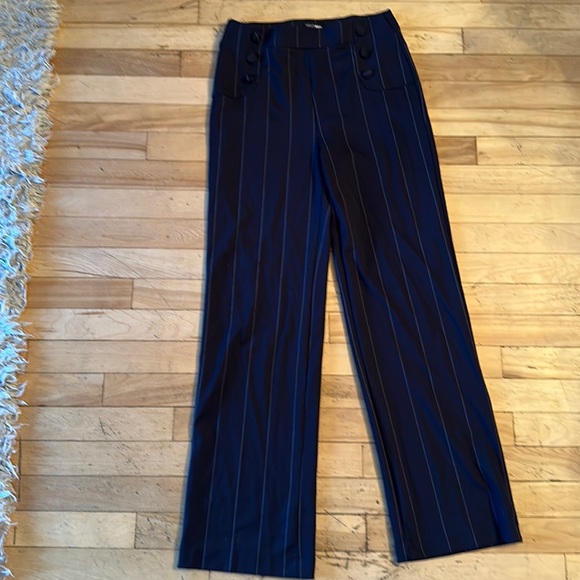 Navy blue, fashion nova, pin striped wide legged pants - Picture 1 of 2